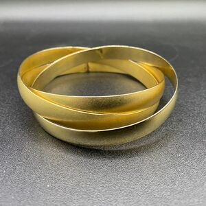 Interlocked Gold Two Tone Metal Bracelet